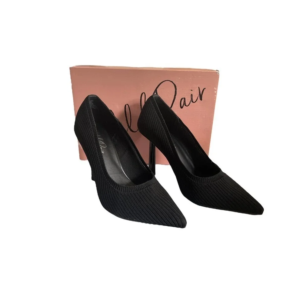 Wild Pair Daliaa Pumps Black Knit Size 9.5 - Picture 1 of 4